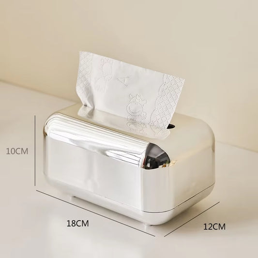 Golden Tissue Boxes Storage Napkin Holder Kitchen Tissue Box Paper Case Organizer Ornament Craft Desktop Tissue Holder